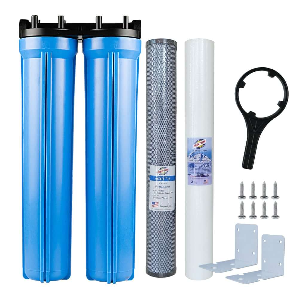 เครื่องกรองน้ำ 2 ขั้นตอน  UNI PURE รุ่น UB-201 ขนาด 20 นิ้ว (พร้อมไส้ PP/CTO)